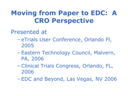 Moving from Paper to EDC: A CRO Perspective