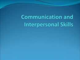 Communication and Interpersonal Skills - ASAB-NUST