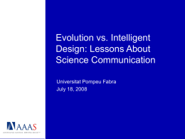 Evolution vs. Intelligent Design: Lessons from the