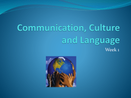 Communication, Culture and Language