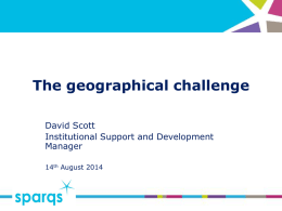 The geographical challenge