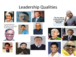 Leadership Qualities - K. L. N. College of Engineering