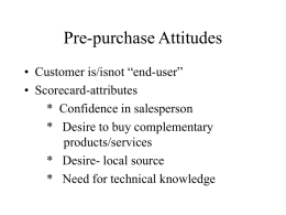 Pre-purchase Attitudes - University of Minnesota