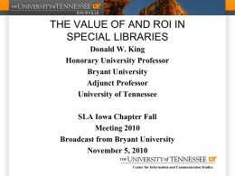 Capabilities Statement - University of Tennessee