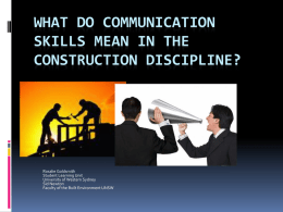 What do communication skills mean in the Construction