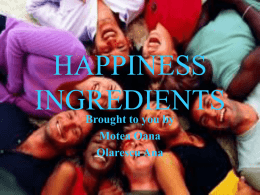 Happiness ingredients - Colegiul National "Gheorghe Lazar"