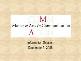 Master of Arts in Communication