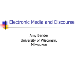 Electronic Media and Discourse - Paideia