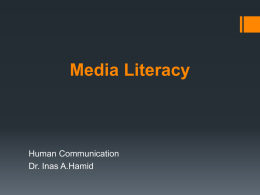 Media Literacy - Dr.Inas A.Hamid | Lecturer, Mass