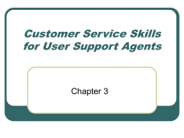 Customer Service Skills for User Support Agents