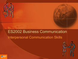 ES2002 Interpersonal Communication