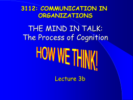 THE MIND IN TALK: The Processes of Cognition and Emotion