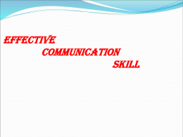 EFFECTIVE COMMUNICAION - G. H. Patel College of
