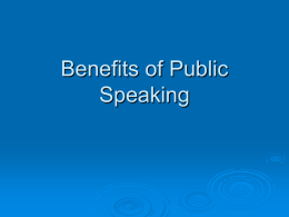Benefits of Public Speaking