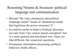 Resuming Nimmo & Swanson: political language and communication