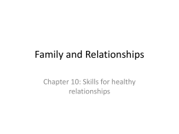 Family and Relationships - West Johnston High School