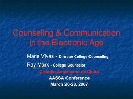 Counseling Communication in the Electronic Age