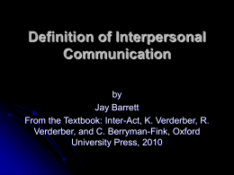 Definition of Interpersonal Communication
