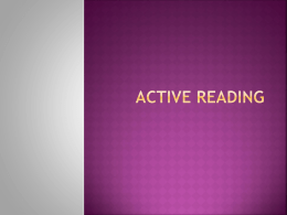 Active Reading - Student Journey Press