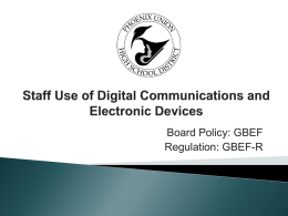 Staff Use of Digital Communications and Electronic Devices