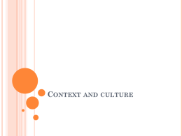 Context and culture