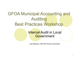 GFOA Municipal Accounting and Auditing Best Practices Workshop