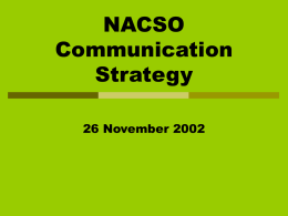 NACSO Communication Strategy