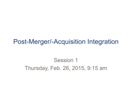 Post-Merger/-Acquisition Integration