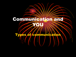 Communication and YOU - South Point High School