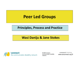 Peer Led Groups
