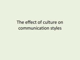 The effect of culture on communication styles