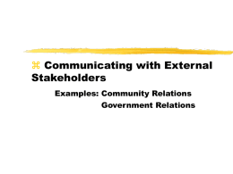 Communicating with External Stakeholders