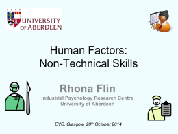Human Factors - Rhona Flin, University of Aberdeen