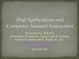 Using the iPad to Support Communication, Academic, and Social