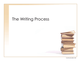 The Writing Process - School of Computing