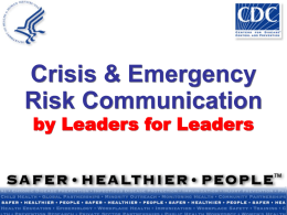 Crisis & Emergency Risk Communication