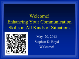 Enhancing Your Communication Skills