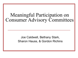 Meaningful Participation on Consumer Advisory