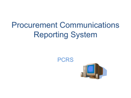 Procurement Communications Reporting System