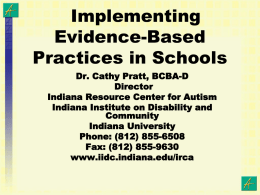 Implementing Evidence-Based Practices in Schools