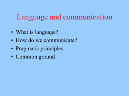 Language and communication