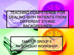 competence for dealing with patients with different ethnic