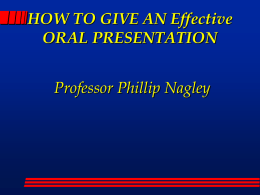 How to give an Oral research presentation in Medicine (Science)
