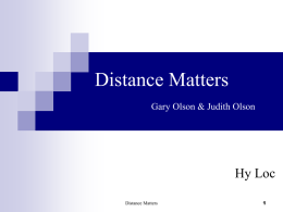 Distance-matters
