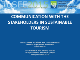 communication with the stakeholders in sustainable tourism