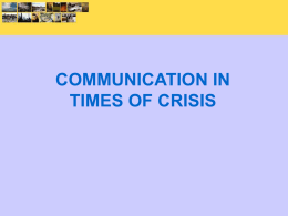 communication in times of crisis