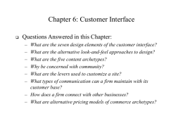 Chapter 6: Customer Interface