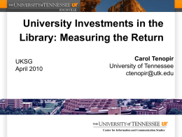 University Investments in the Library - Lib