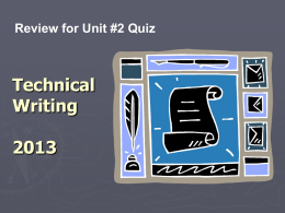Unit Two-Overview/Study Guide PPT