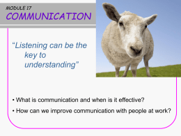 COMMUNICATION Effective Communications